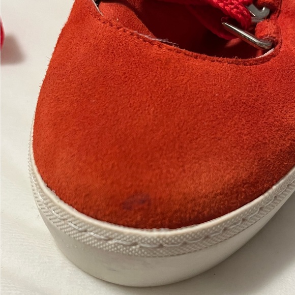 Stuart Weitzman Red Suede Gaming Sneaker Size 6 - Picture 11 of 11
